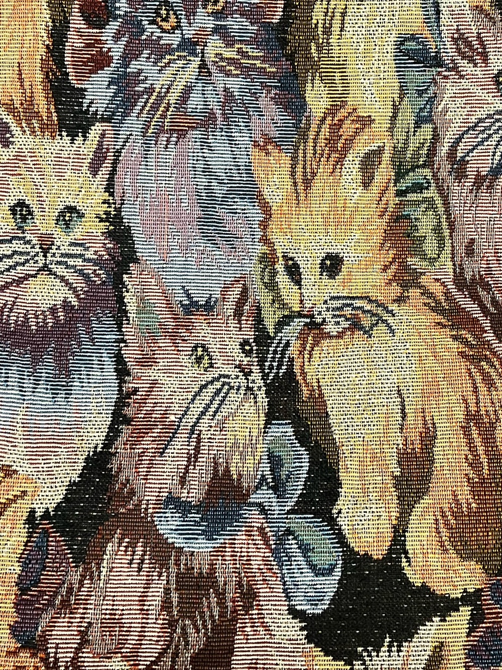 Cat Tapestry Tote Bag with Black Handles - Picture 5 of 5